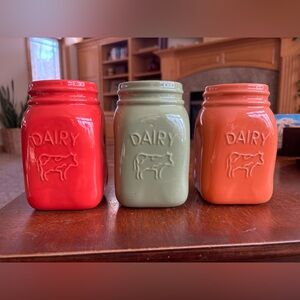 Colorful Dairy Mason Jars Set